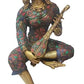 Saraswati Maa Brass Idol, Hindu Goddess Saraswati MATA murti for Pooja (Height: 15 Inches) (Multicolor)