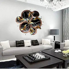 Iron bird circle flower wall hanging with LED lights, metal flower on wall