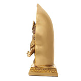 Resin Ganesha idol side profile, gold finish and base border detailing
