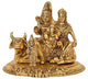 Metal Lord Shiva Parvati Kartikeya and Ganesha Murti Shiv Family Parivar Idol Statue for Home Décor Mandir Temple Gift Showpiece, Height : 5.5 Inches(golden)