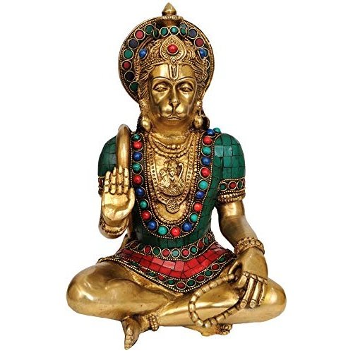 Lord Hanuman Idol Statue Murti - (Brass, Height