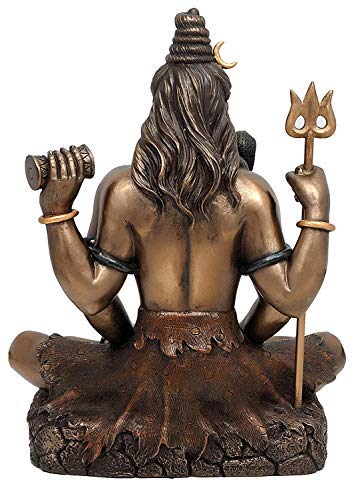 Poly Resin Lord Shiva in Dhyana Mudra Bonded- Bronze, Height 8.5