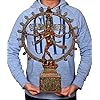 Brass Natraj Lord Shiva dancing idol in oval ring halo on pedestal stand, detailed finish