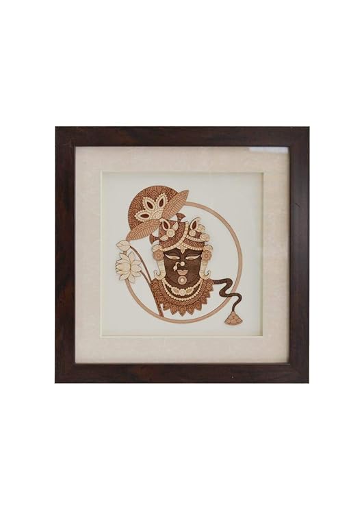 Wooden Art Work Home Decor Frame Wall Decor 8 x 8 Inch Mandir Setting