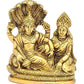 Maa Lakshmi and Lord Vishnu Idol Statue - (Brass, Height 4")