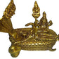 Anantha Padmanabha Idol (Anantha shayanem), Shri Lakshmi Narayan Idol, Maha Vishnu Padmanabhaswamy Brass Statue - 12.8 cm Height, 15.5 cm Length,Golden Color