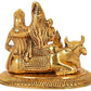 Metal Lord Shiva Parvati Kartikeya and Ganesha Murti Shiv Family Parivar Idol Statue for Home Décor Mandir Temple Gift Showpiece, Height : 5.5 Inches(golden)