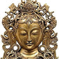 Brass Tibetan Buddhist Wall Hanging Tara Mask Height 12.5 Inches