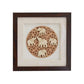 Wooden Art Work 5 Elephant In Beautiful Carving Circle Frame Wall Decor 8 x 8 Inch