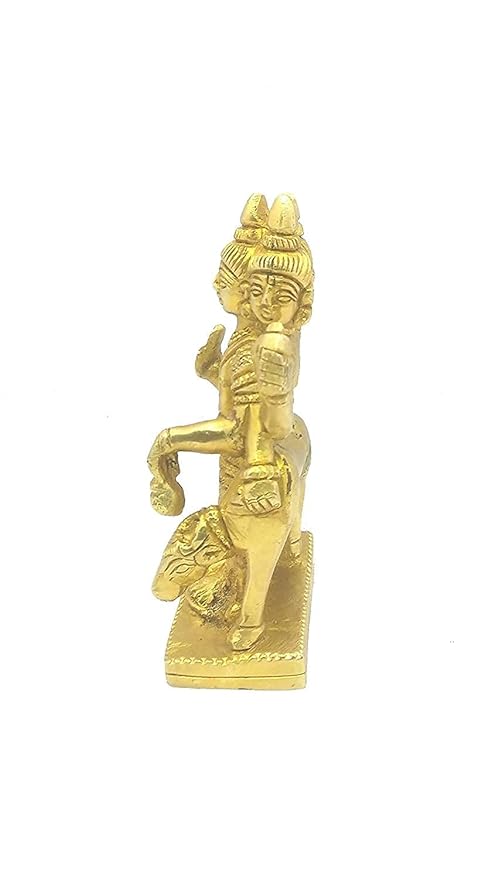 Brass Idol Dattatreya Bhagwan Idol Statue for Home Decor Height 4.5 Inch Craft Detail