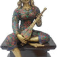 Saraswati Maa Brass Idol, Hindu Goddess Saraswati MATA murti for Pooja (Height: 15 Inches) (Multicolor)