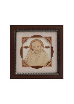 Wooden Art Work Sai Baba Shirdi wale Frame Wall Decor 8 x 8 Inch