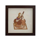 Wooden Art Work Indian Women With Sitar Frame Wall Decor 8 x 8 Inch