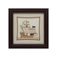 Wooden Art Work Ship Frame Wall Decor 8 x 8 Inch