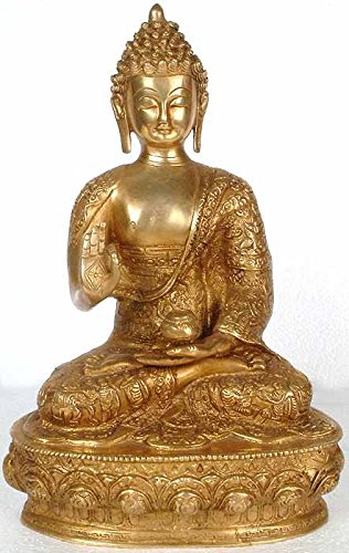 Buddha Brass Statue (Blessing Positioin) | Hieght 12.5 inches