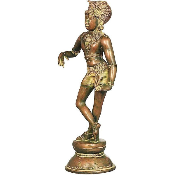 Vrisha-vahana Shiva Multicolor Brass Statue for Home Decor/Puja (Height: 11 Inches)