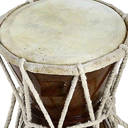 Damaru Indian Folk Percussion Musical Instrument 4.75 Inches Study Setting