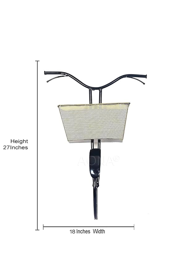 Iron Cycle Wall Hanging for Books Newspaper Flowers (Height: 27 Inches)