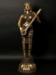 AONA Brass Large Standing Apsara Playing Veena Sculpture