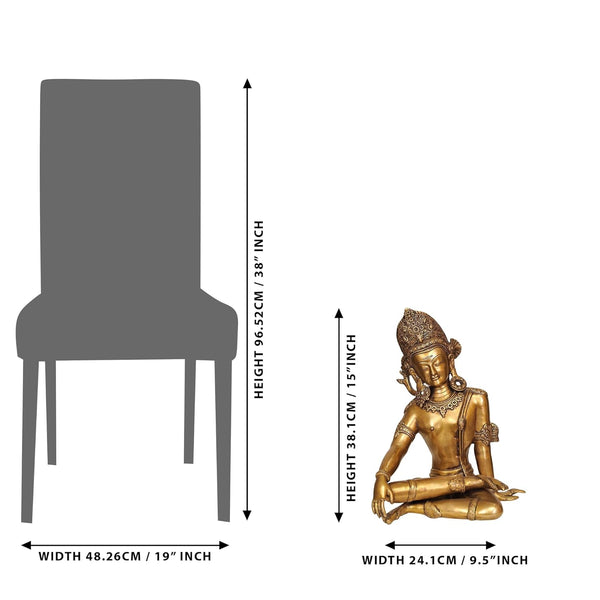 Brass Seated Dev Indra Statue Idol Height : 14.5 Inches Entryway Setting