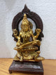 Brass Maa Saraswati Idol Maa Saraswati Religious Statue Height 7 Inch