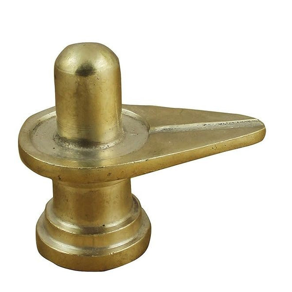 India Shiva Lingam Sculpture Idols Handcrafted Brass Statue Hinduism Figurine Art 2" x 1.8" x 0.5" Entryway Setting