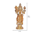 AONA golden brass Vishnu ji idol, standing height 12.5 inch in size diagram