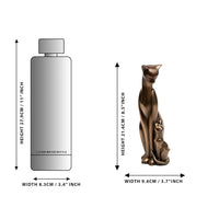 Resin cat family idol size: 8.5 in tall, mother cat with two kittens, bronze figurine