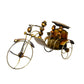 Ant Bicycle Iron Figurine Hand Pulling Rickshaw Showpiece Multicolour (Height 11 Inches)