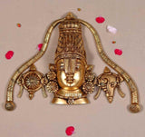 Brass Shree Venkateswara sculpture (12 in), four-armed crowned deity