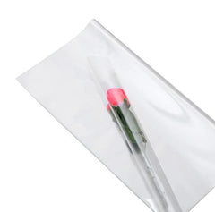 Transparent wrapping sheet with a bouquet stem and flower on top