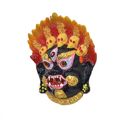Front view Nazar Battu suraksha kavach with open mouth and ornate gold decorations