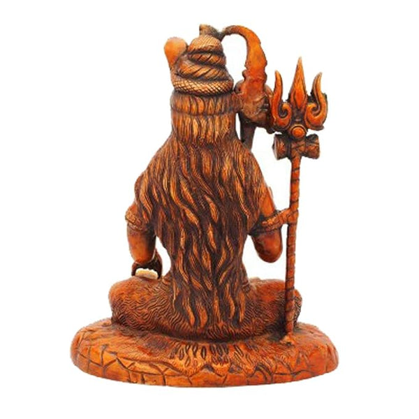 Brass Sitting Lord Shiva 25.4cm X 22.86cm - Copper Red Finish Entryway Setting