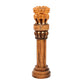 Wooden Ashoka Stambh Emblem India Ashok Chakra Pillar Memento Sculpture Home Office Desk Artwork Showpiece | Height : 10 inch