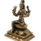 Handmade Goddess MEENAKSHI Amman Parvati with Parrot Golden Brass Statue (Height: 5 Inches)