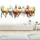 7 Seven Running Horse Vastu Framed Wall Hanging Iron Showpiece Prosperity Wealth Good Luck Multicolour Height 13 Inches