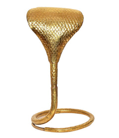 Brass naag Shivling idol holder with embossed cobra hood and round base