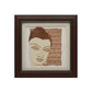 Wooden Art Work Buddha Face With Speech Frame Wall Decor 8 x 8 Inch