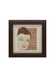 Wooden Art Work Buddha Face With Speech Frame Wall Decor 8 x 8 Inch