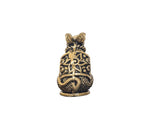Brass mini mouse idol statue, back view with engraved symbols on the outfit