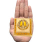 Lakshmi Charan Paduka Divine Footprints of Goddess Lakshmi for Wealth and Prosperity Brass Finish (Length: 2 Inches)