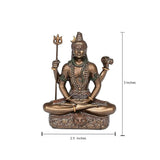 Bronze Lord Shiva seated figurine, 3-inch height, 2.5-inch base width