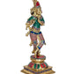 Brass Lord Krishna Idol Figurine Sculpture Statue Murti, Height : 15 inch