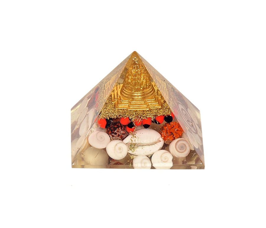 Gomti Chakra Orgonite Pyramid Feng Shui showpiece (Height 2 Inch) Craft Detail