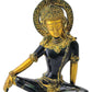 Brass Seated Indra Dev Sculpture in Golden Black Height : 7.25 inches