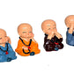 Resin Buddha Monk Set of 4 Statue Smilling Little Buddha Monk Figurines Showpiece Buddha Idol Statue for Table Decor Living Room Home Car Dashboard (Height: 2 Inch)