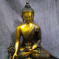 Buddha Statue Religious Idol Medicine Pose Red Color Brass Statue Height : 10 Inches