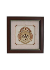 Maa Durga wooden frame wall art, 8x8 in, ornate goddess portrait inside