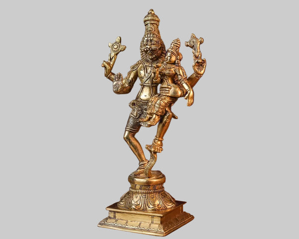 Brass Lakshmi Narasimha Murti – Symbol of Protection & Prosperity (Height: 11.5 Inches) Entryway Setting
