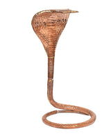 Copper naag idol stand with hooded head detail and round coiled base